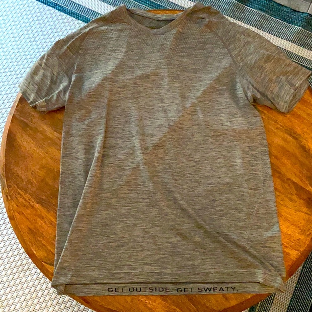 Medium Lululemon Tech T-Shirt, Gray/Black Color